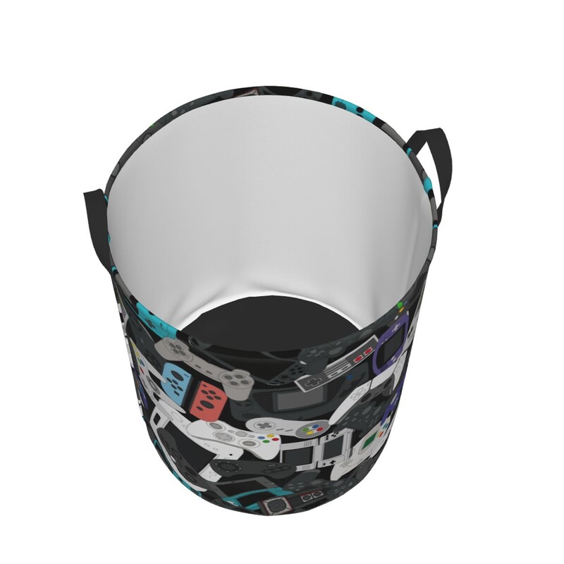 Egyedi Gamer Controller Mosodai határoló Ruhák Tárolókosár Nosztalgia Videojáték Vintage Gaming Toy Bin Szervező gyerekeknek