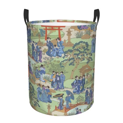 Vintage Peacock Bird Toile Καλάθι Πλυντηρίου Πτυσσόμενο Traditional France Art Clothing Hamper Toys Organizer Κάδοι αποθήκευσης