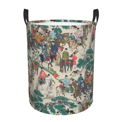 Vintage Peacock Bird Toile Καλάθι Πλυντηρίου Πτυσσόμενο Traditional France Art Clothing Hamper Toys Organizer Κάδοι αποθήκευσης