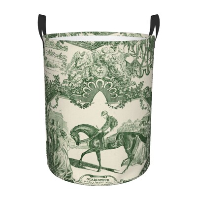 Vintage Peacock Bird Toile Καλάθι Πλυντηρίου Πτυσσόμενο Traditional France Art Clothing Hamper Toys Organizer Κάδοι αποθήκευσης