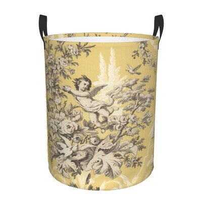Vintage Peacock Bird Toile Καλάθι Πλυντηρίου Πτυσσόμενο Traditional France Art Clothing Hamper Toys Organizer Κάδοι αποθήκευσης