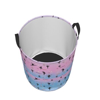 Dancing Silhouette Ballerina Laundry Hamper Μεγάλος Αποθηκευτικός Καλάθι Μπαλέτο Dance Dancer Παιδικός παιδικός σταθμός οργάνωση παιχνιδιών