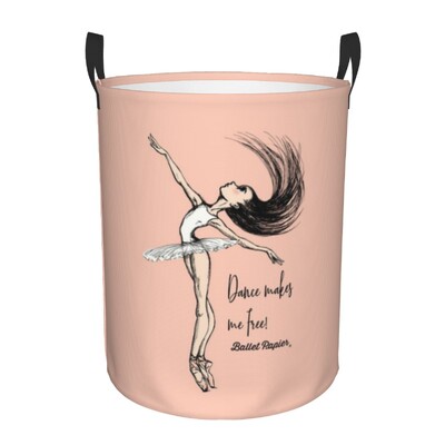 Plešuća silueta Balerina Korpa za rublje Velika košara za pohranu Baletna plesačica Organizator igračaka za dječju sobu