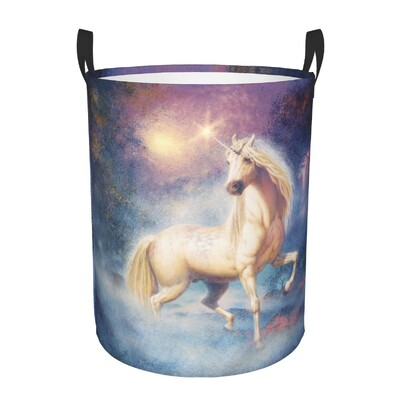 Προσαρμοσμένο Cartoon Rainbow Unicorn Καλάθι ρούχων Πτυσσόμενο μεγάλος κάδος φύλαξης ρούχων Βρεφικός κάδος