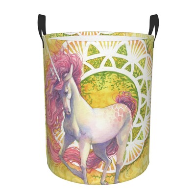 Προσαρμοσμένο Cartoon Rainbow Unicorn Καλάθι ρούχων Πτυσσόμενο μεγάλος κάδος φύλαξης ρούχων Βρεφικός κάδος