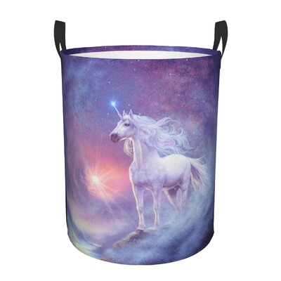 Προσαρμοσμένο Cartoon Rainbow Unicorn Καλάθι ρούχων Πτυσσόμενο μεγάλος κάδος φύλαξης ρούχων Βρεφικός κάδος