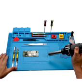 Magnetinis kilimėlis silikoninis darbo kilimėlis litavimo stotelės kilimėlis, atsparus karščiui 932°F antistatinis elektroninio telefono nešiojamojo kompiuterio laikrodžio remontui