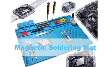 Magnetic Mat Silicone Work Mat Soldering Station Mat Ανθεκτικό στη θερμότητα 932°F Αντιστατικό για ηλεκτρονικό τηλέφωνο Επισκευή ρολογιού φορητού υπολογιστή