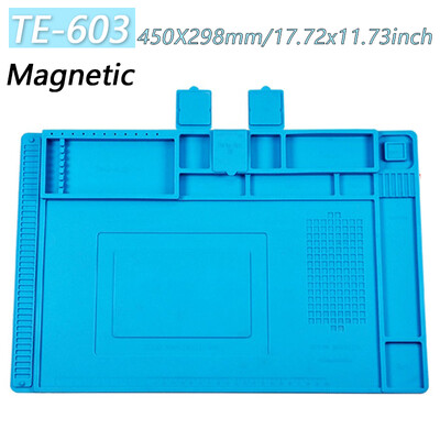 Magnetinis kilimėlis silikoninis darbo kilimėlis litavimo stotelės kilimėlis, atsparus karščiui 932°F antistatinis elektroninio telefono nešiojamojo kompiuterio laikrodžio remontui