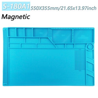 Magnetinis kilimėlis silikoninis darbo kilimėlis litavimo stotelės kilimėlis, atsparus karščiui 932°F antistatinis elektroninio telefono nešiojamojo kompiuterio laikrodžio remontui