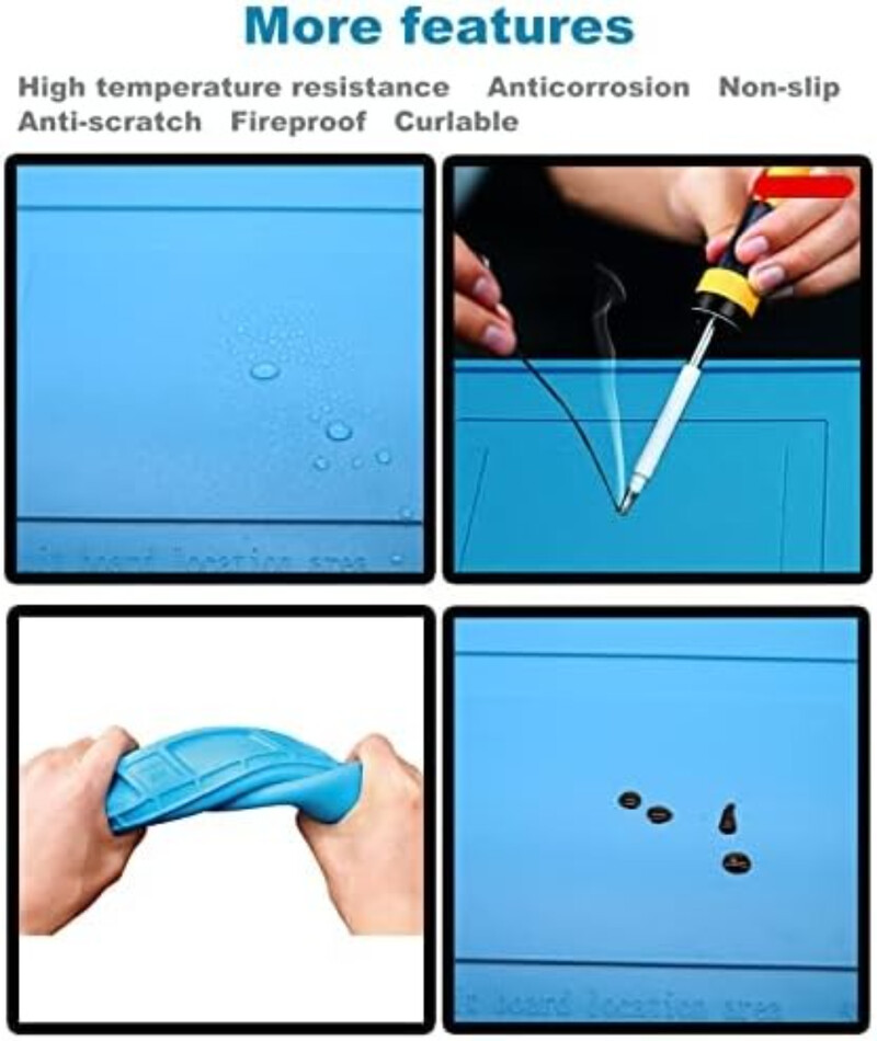 Magnetmatt Silikoonist töömatt jootmisjaam matt Kuumakindel 932°F antistaatiline elektroonikatelefoni sülearvuti kellade parandamiseks