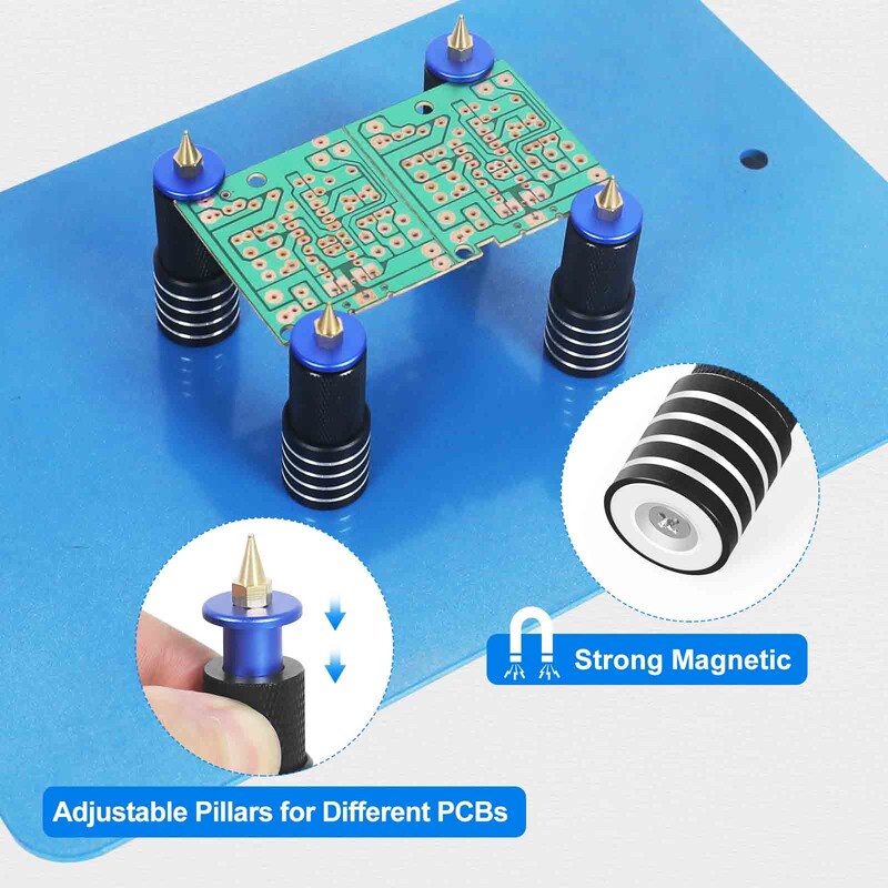 NEWACALOX magnetinio pagrindo PCB grandinės plokštės laikiklis litavimo pagalbinės rankos elektroninėms plokštėms taisyti išlitavimas.