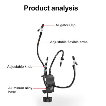Σφιγκτήρας γραφείου συγκράτησης σταθμού συγκόλλησης PCB Alligator Clip Multi Soldering Τρίτο εργαλείο χειρός για επισκευή συγκόλλησης