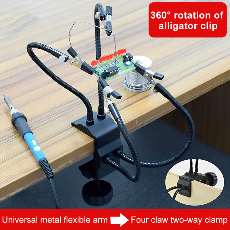 Litavimo stoties laikiklis, stalinis gnybtas PCB aligatoriaus gnybtas, daugialypis litavimo pagalbinis įrankis, skirtas suvirinimo taisymui