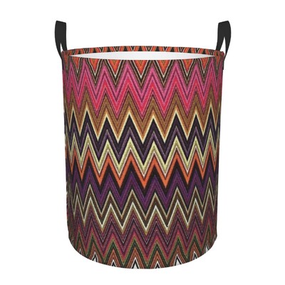 Individualizuotas Zig Zag Daugiaspalvis skalbinių krepšelis Sulankstomas kamufliažinis šiuolaikiškas rūbų laikiklis kūdikiams vaikams žaislų laikymo krepšys