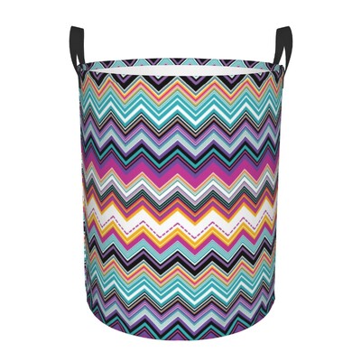 Individualizuotas Zig Zag Daugiaspalvis skalbinių krepšelis Sulankstomas kamufliažinis šiuolaikiškas rūbų laikiklis kūdikiams vaikams žaislų laikymo krepšys