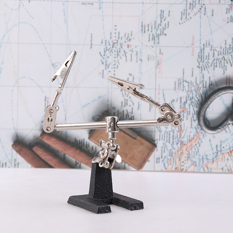 1vnt 60 mm trečiosios rankos lituoklio stovas didinamasis stiklas elektrinis lygintuvas remonto plokštės spaustukas pagalbinis rankų spaustuko įrankis