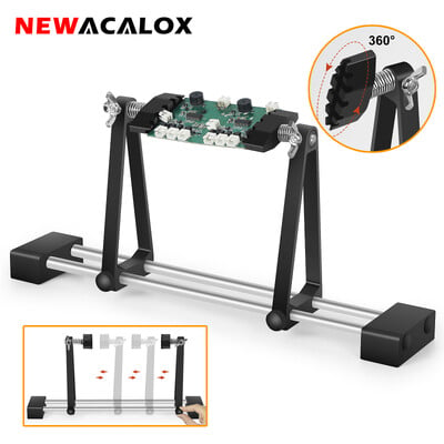 Clemă mobilă pentru PCB NEWACALOX Suport pentru plăci de circuit rotit la 360° Bază magnetică A treia mână de ajutor Instrument de lipit pentru sudare