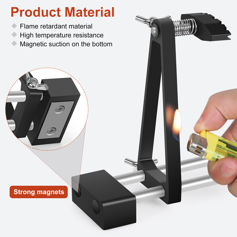 NEWACALOX kilnojamas PCB spaustukas 360° pasukamas grandinės plokštės laikiklis Magnetinis pagrindas Trečiasis pagalbinis rankų tvirtinimo elementas litavimo suvirinimo įrankis