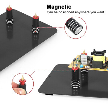 Toolour 4 PCB Pillars Στήριγμα πλακέτας κυκλώματος Μαγνητικό χέρι βοήθειας με ρυθμιζόμενο εύρος 0-10mm Συγκόλληση Χέρια βοήθειας για επισκευή