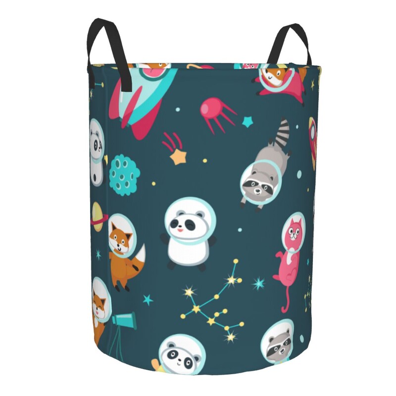 Sklopiva košara za rublje za prljavu odjeću Slatki astronauti Panda Rakun Mačka Lisica U svemiru Košara za pohranu Dječji organizator za bebe