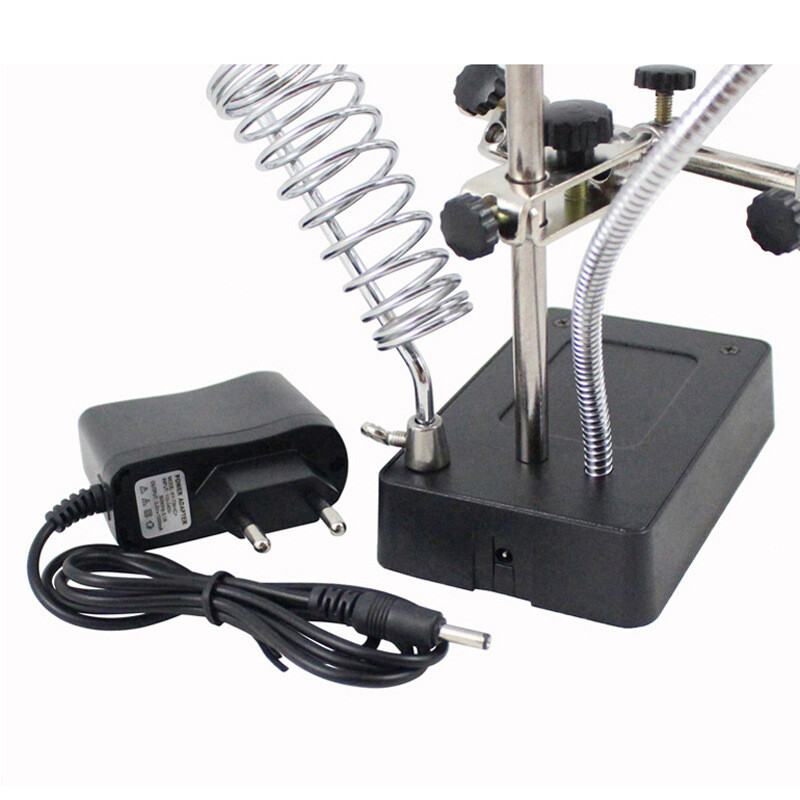 2,5X 7,5X 10X keevitamiseks mõeldud suurendusklaasi LED lisaklambriga luup luup 3-ühes käsitsi jootejootmise aluse hoidik