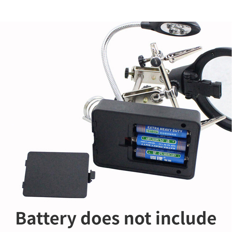 2,5X 7,5X 10X keevitamiseks mõeldud suurendusklaasi LED lisaklambriga luup luup 3-ühes käsitsi jootejootmise aluse hoidik