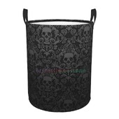 Gotička gotička crna lubanja Okrugla korpa za rublje Košara za pohranu Igračke Organizator za odjeću Kanta za kućnu kupaonicu Spavaću sobu Dječju sobu