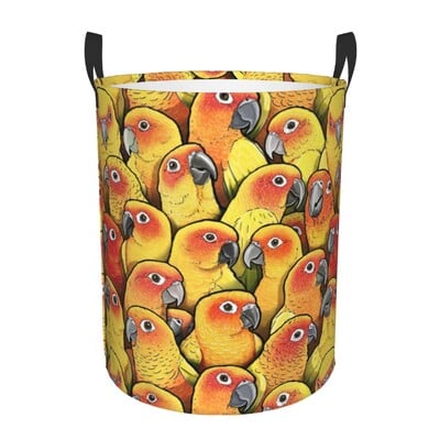 Coș de rufe personalizat, drăguț, papagali tropicali, păsări, coș de rufe cu capacitate pliabilă, coș de depozitare pentru îmbrăcăminte, Cockatiel Macaw Papagal, coș pentru copii