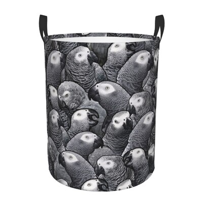 Coș de rufe personalizat, drăguț, papagali tropicali, păsări, coș de rufe cu capacitate pliabilă, coș de depozitare pentru îmbrăcăminte, Cockatiel Macaw Papagal, coș pentru copii