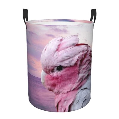 Coș de rufe personalizat, drăguț, papagali tropicali, păsări, coș de rufe cu capacitate pliabilă, coș de depozitare pentru îmbrăcăminte, Cockatiel Macaw Papagal, coș pentru copii