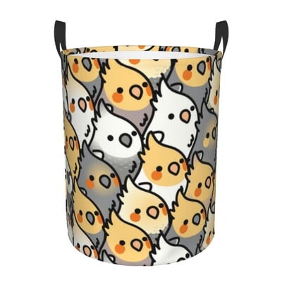 Coș de rufe personalizat, drăguț, papagali tropicali, păsări, coș de rufe cu capacitate pliabilă, coș de depozitare pentru îmbrăcăminte, Cockatiel Macaw Papagal, coș pentru copii