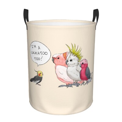 Coș de rufe personalizat, drăguț, papagali tropicali, păsări, coș de rufe cu capacitate pliabilă, coș de depozitare pentru îmbrăcăminte, Cockatiel Macaw Papagal, coș pentru copii