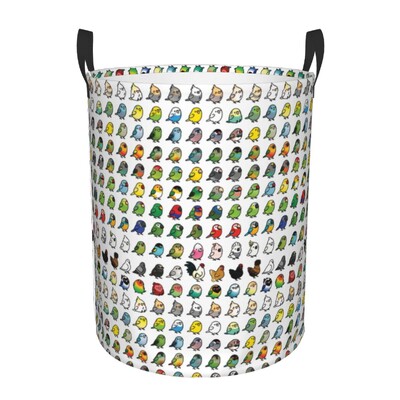 Pritaikytas per daug paukščių arų būrio raštų skalbinių krepšelis, sulankstomas rūbų užsegimas darželio vaikams žaislų laikymo krepšys