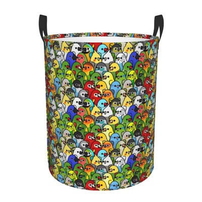 Pritaikytas per daug paukščių arų būrio raštų skalbinių krepšelis, sulankstomas rūbų užsegimas darželio vaikams žaislų laikymo krepšys