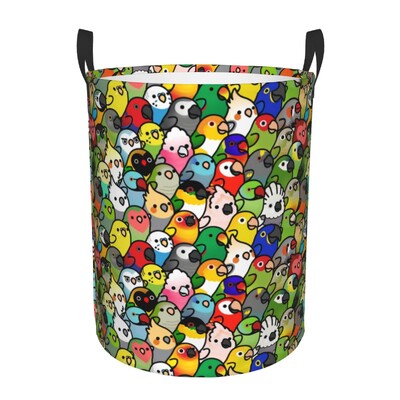 Pritaikytas per daug paukščių arų būrio raštų skalbinių krepšelis, sulankstomas rūbų užsegimas darželio vaikams žaislų laikymo krepšys