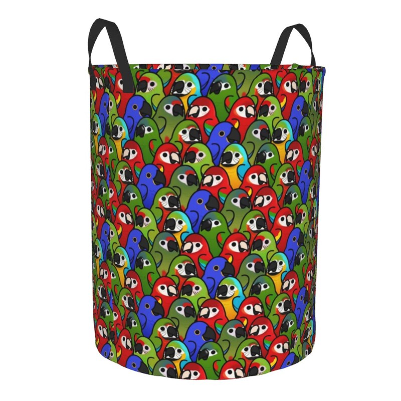 Pritaikytas per daug paukščių arų būrio raštų skalbinių krepšelis, sulankstomas rūbų užsegimas darželio vaikams žaislų laikymo krepšys