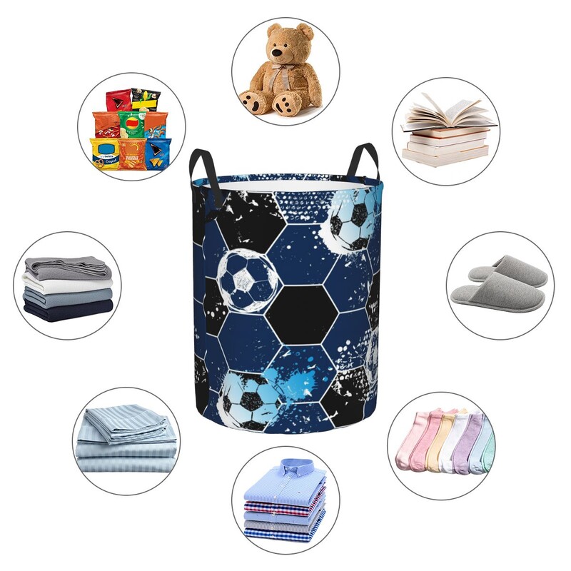 Mosodai kosár Absztrakt futball sport mintás ruha összecsukható piszkos ruhák játékok tároló vödör Háztartási tároló kosár