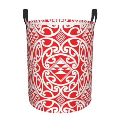 Maori Kowhaiwhai Pattern Кошница за пране Сгъваема Нова Зеландия Koru Tribal Art Clothes Hamper for Baby Детски играчки Чанта за съхранение