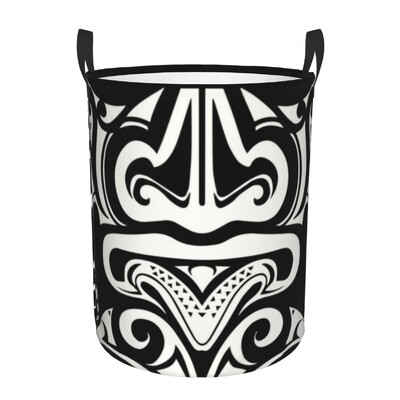 Maori Kowhaiwhai Pattern Кошница за пране Сгъваема Нова Зеландия Koru Tribal Art Clothes Hamper for Baby Детски играчки Чанта за съхранение