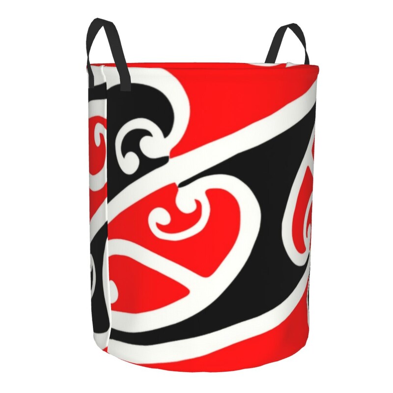 Maori Kowhaiwhai Pattern Кошница за пране Сгъваема Нова Зеландия Koru Tribal Art Clothes Hamper for Baby Детски играчки Чанта за съхранение