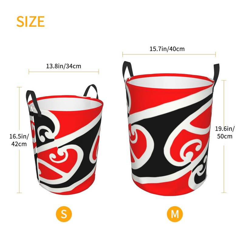 Maori Kowhaiwhai Pattern Кошница за пране Сгъваема Нова Зеландия Koru Tribal Art Clothes Hamper for Baby Детски играчки Чанта за съхранение