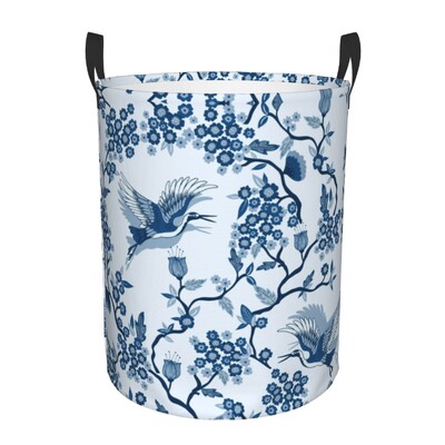 Individualizuotos Golden Pagoda Chinoiserie skalbinių krepšelis Vintažinio rytietiško gluosnio rašto drabužių užsegimas darželio vaikams žaislų laikymo dėžė