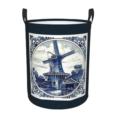 Individualizuotos Golden Pagoda Chinoiserie skalbinių krepšelis Vintažinio rytietiško gluosnio rašto drabužių užsegimas darželio vaikams žaislų laikymo dėžė