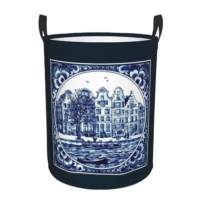 Individualizuotos Golden Pagoda Chinoiserie skalbinių krepšelis Vintažinio rytietiško gluosnio rašto drabužių užsegimas darželio vaikams žaislų laikymo dėžė