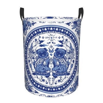 Individualizuotos Golden Pagoda Chinoiserie skalbinių krepšelis Vintažinio rytietiško gluosnio rašto drabužių užsegimas darželio vaikams žaislų laikymo dėžė