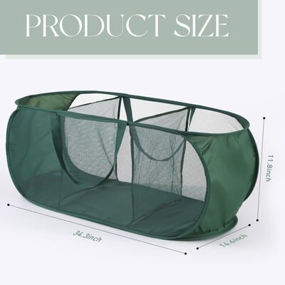 Mrežasta skočna košara za rublje, 3 odjeljka, horizontalna, sklopiva, razvrstljiva košara za rublje za odjeću, praonica, igračke, putovanja