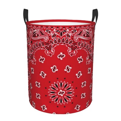 Prilagođena crno-bijela paisley chicano bandana korpa za rublje, velika košara za pohranu odjeće, organizator kante za dječju sobu