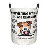 Žvilgčiojantis šuo Džeko Raselio terjeras Skalbinių kliūtis Didelis sandėliavimo krepšelis Naminiai gyvūnai Vaikai Darželio Žaislų Organizatorius