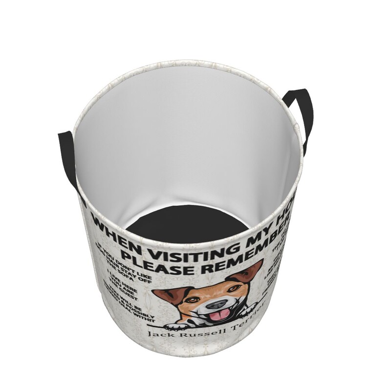 Žvilgčiojantis šuo Džeko Raselio terjeras Skalbinių kliūtis Didelis sandėliavimo krepšelis Naminiai gyvūnai Vaikai Darželio Žaislų Organizatorius